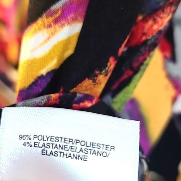 Kasper Sleeveless Multicolor Top, Round Neck & Cut-out, Size Medium - Picture 7 of 7